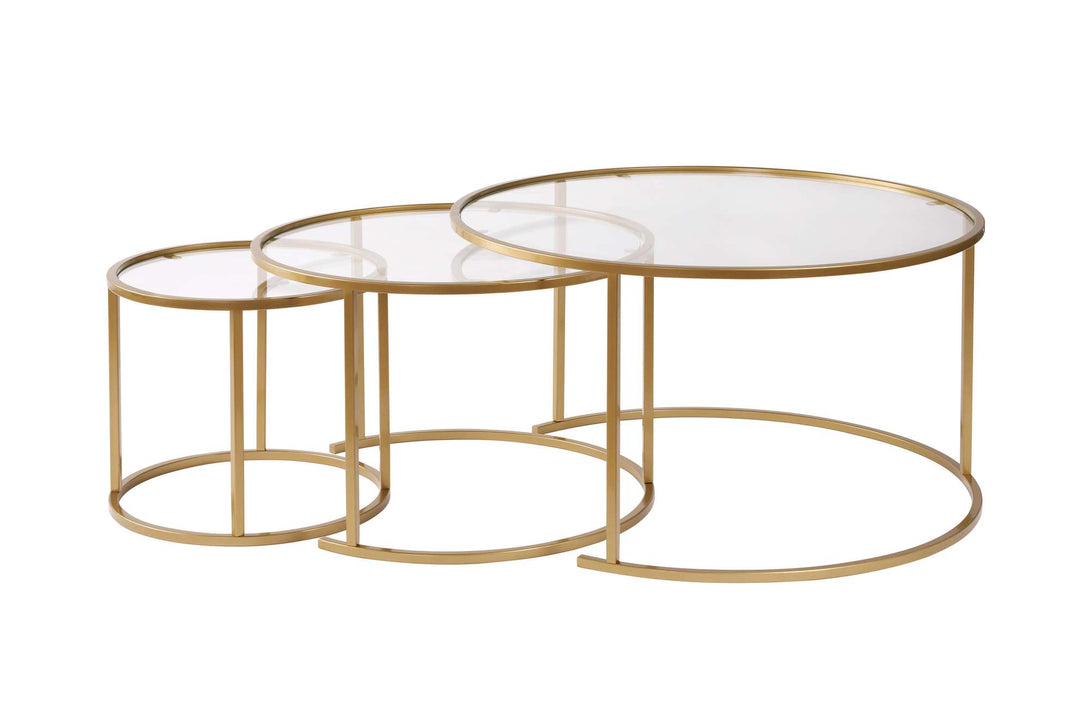 Konferenčný stôl Aurum - 80, 60, 42 - Gold, Transparent-Vashome.sk