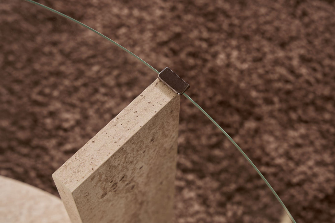 Konferenčný stôl Clara - Travertine, Transparent-Vashome.sk
