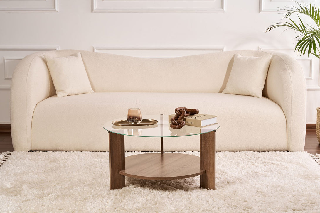 Konferenčný stôl Clara - Walnut, Transparent-Vashome.sk