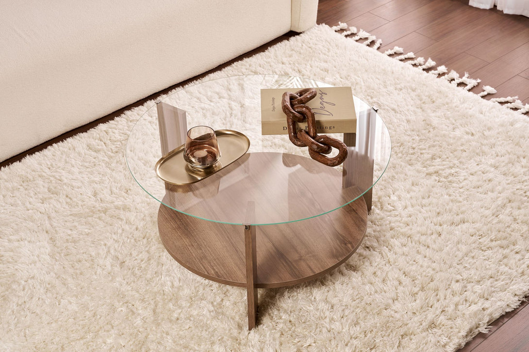 Konferenčný stôl Clara - Walnut, Transparent-Vashome.sk