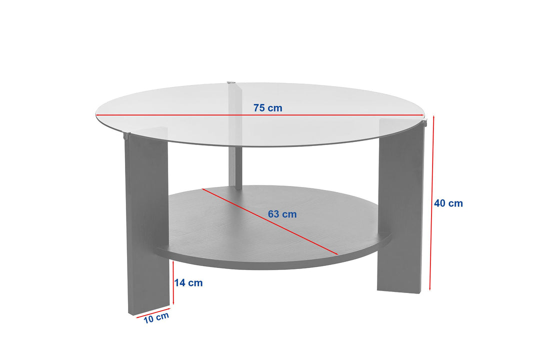 Konferenčný stôl Clara - Walnut, Transparent-Vashome.sk