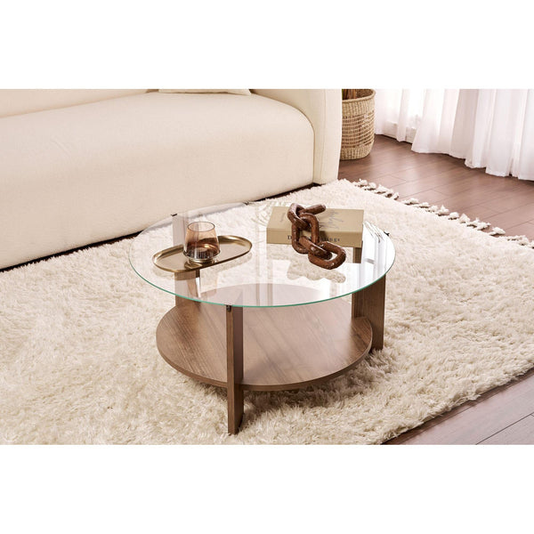 Konferenčný stôl Clara - Walnut, Transparent-Vashome.sk