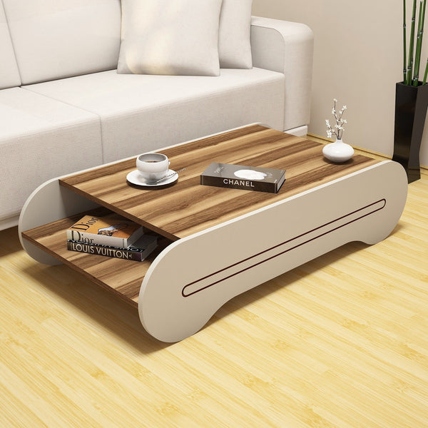 Konferenčný stôl Cool - Walnut, Cream-Vashome.sk