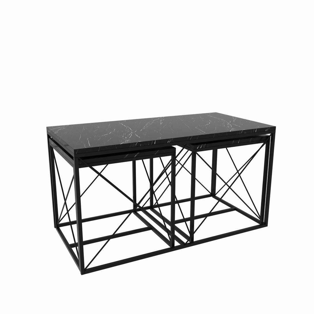 Konferenčný stôl Defne - Black Marble-Vashome.sk