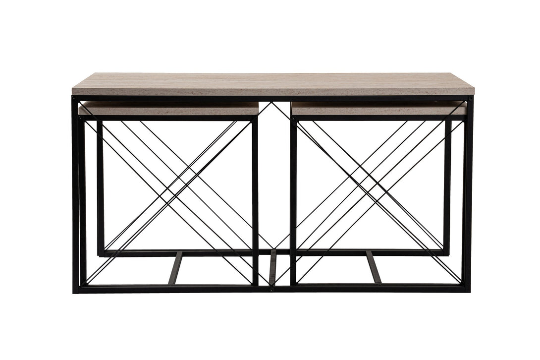 Konferenčný stôl Defne - Black, Travertine-Vashome.sk