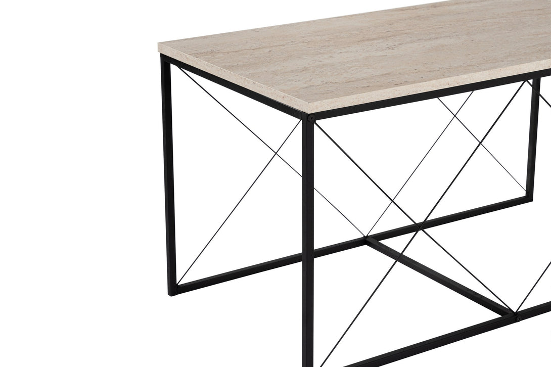 Konferenčný stôl Defne - Black, Travertine-Vashome.sk