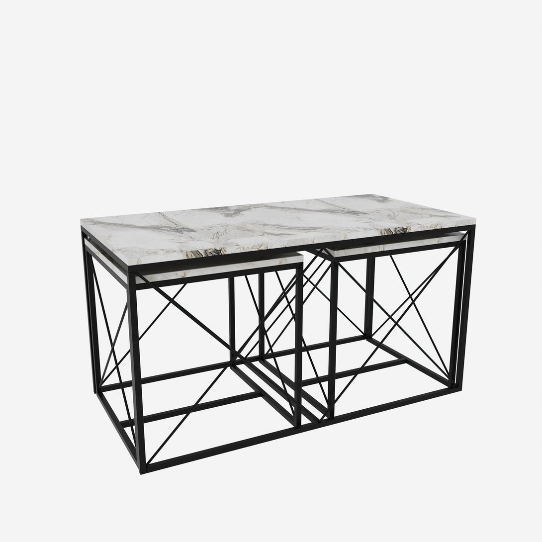 Konferenčný stôl Defne - White Marble-Vashome.sk