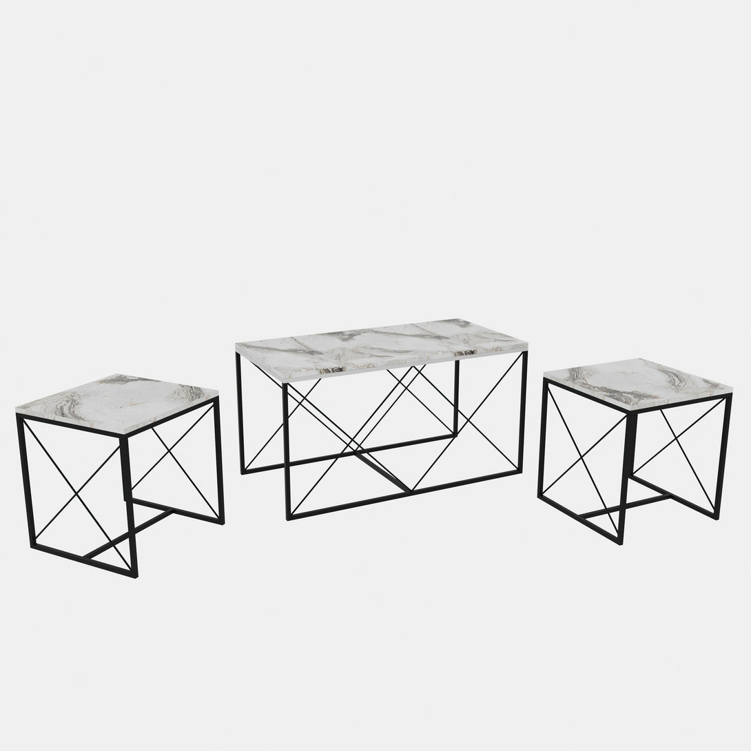 Konferenčný stôl Defne - White Marble-Vashome.sk