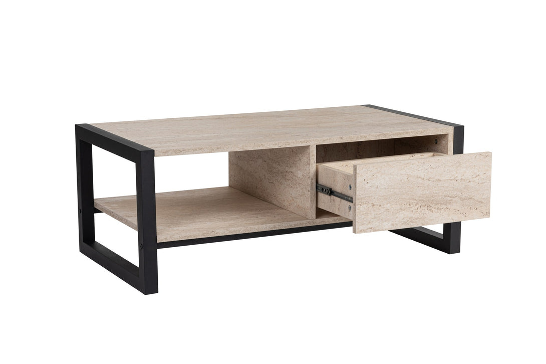 Konferenčný stôl Haldizen - Black, Travertine-Vashome.sk