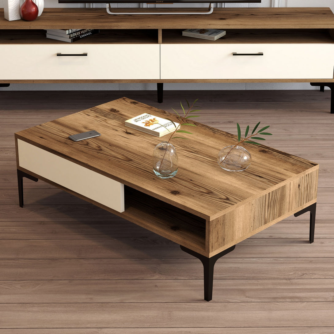 Konferenčný stôl Istanbul - Walnut, Cream-Vashome.sk