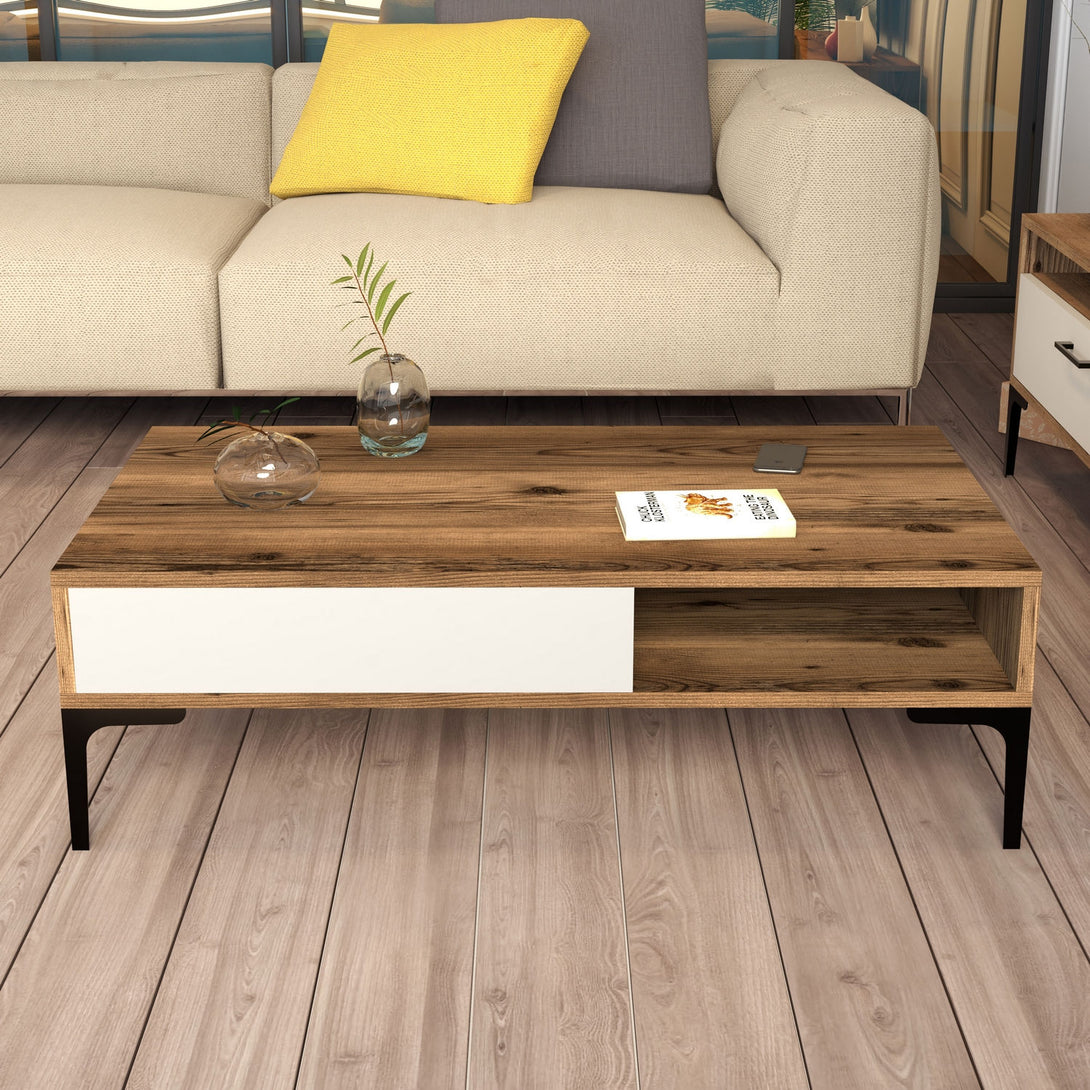 Konferenčný stôl Istanbul - Walnut, Cream-Vashome.sk