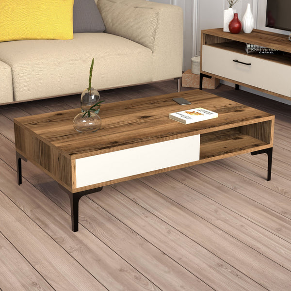 Konferenčný stôl Istanbul - Walnut, Cream-Vashome.sk