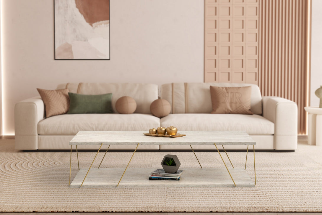 Konferenčný stôl Labranda - Gold, Travertine-Vashome.sk