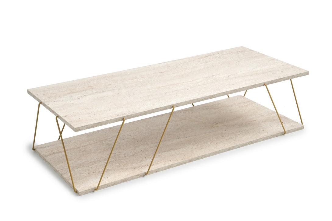 Konferenčný stôl Labranda - Gold, Travertine-Vashome.sk
