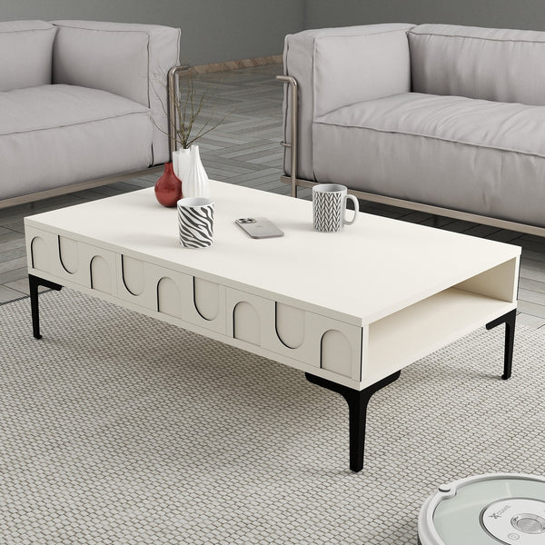 Konferenčný stôl Lyon 32 - Cream, Black-Vashome.sk