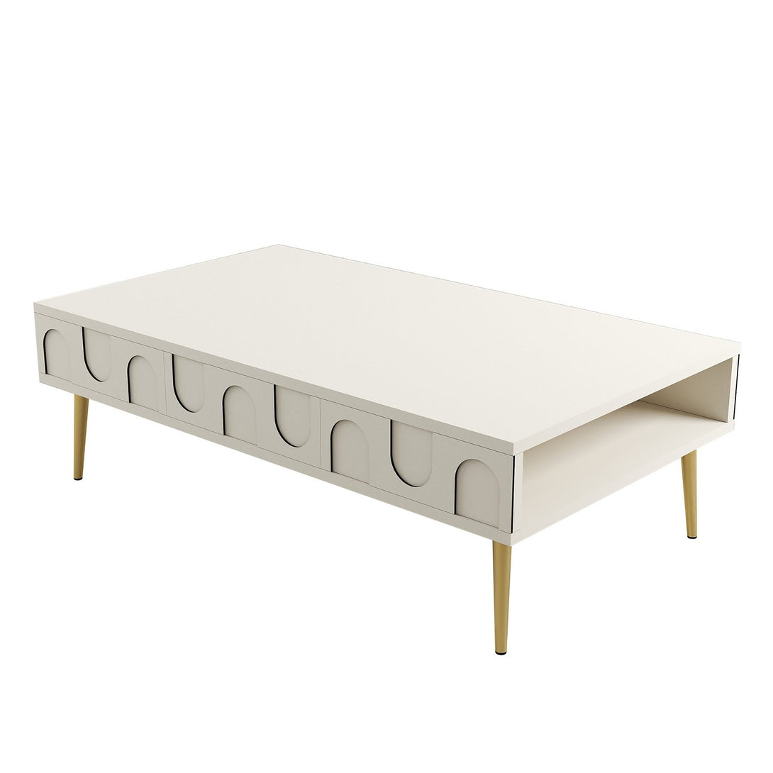 Konferenčný stôl Lyon 33 - Cream, Gold-Vashome.sk