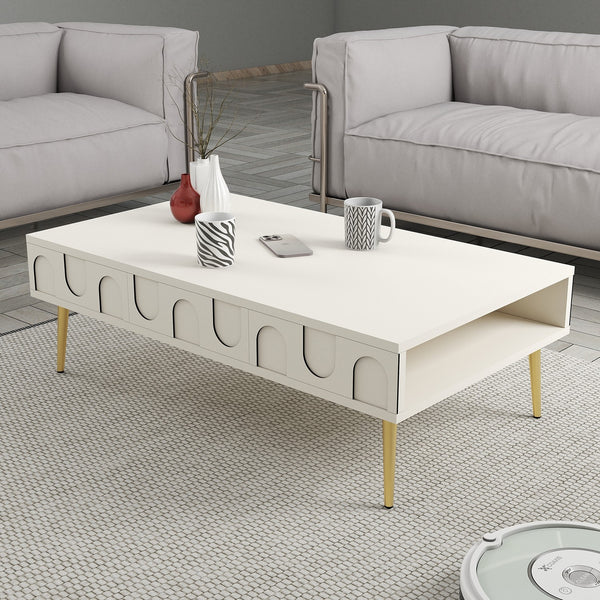 Konferenčný stôl Lyon 33 - Cream, Gold-Vashome.sk