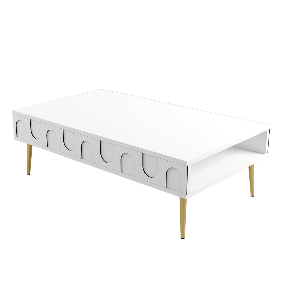 Konferenčný stôl Lyon 33 - White, Gold-Vashome.sk