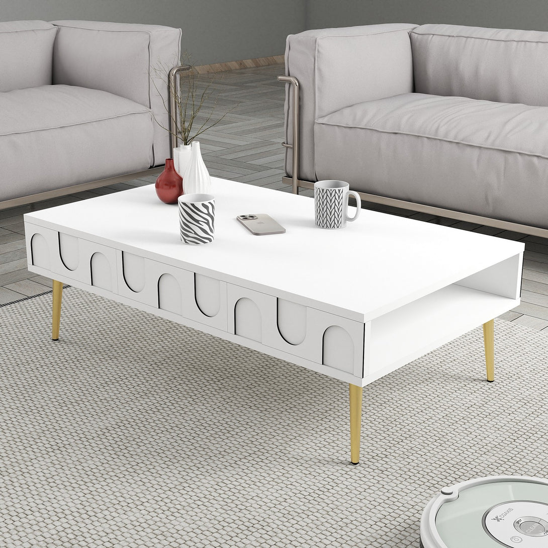 Konferenčný stôl Lyon 33 - White, Gold-Vashome.sk