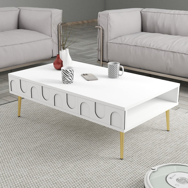 Konferenčný stôl Lyon 33 - White, Gold-Vashome.sk