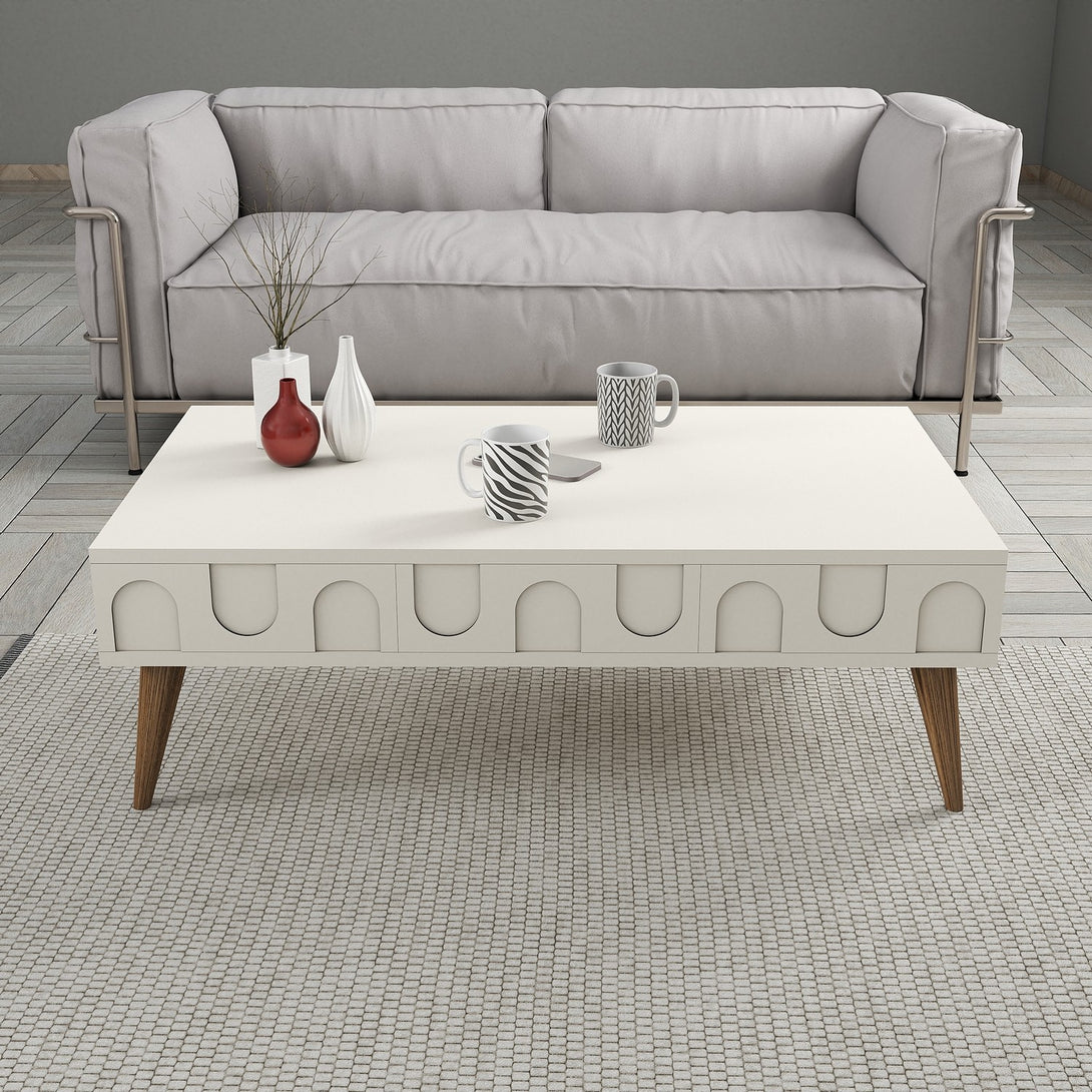 Konferenčný stôl Lyon 34 - Cream, Walnut-Vashome.sk
