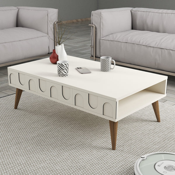 Konferenčný stôl Lyon 34 - Cream, Walnut-Vashome.sk
