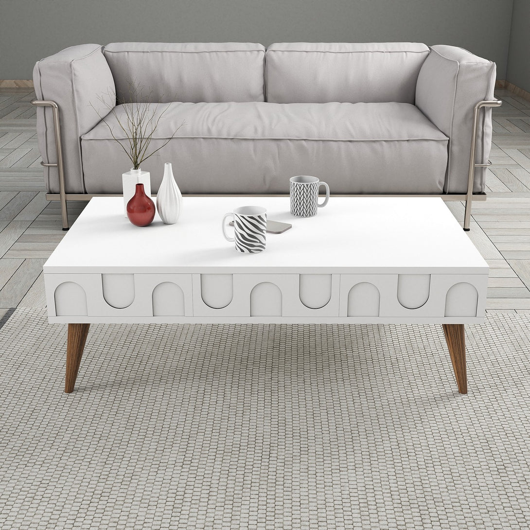 Konferenčný stôl Lyon 34 - White, Walnut-Vashome.sk