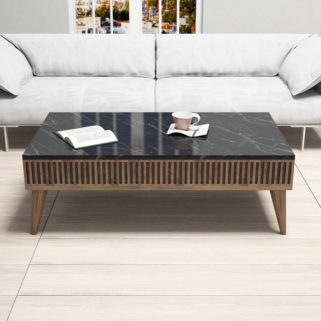 Konferenčný stôl Milan - Walnut, Black-Vashome.sk