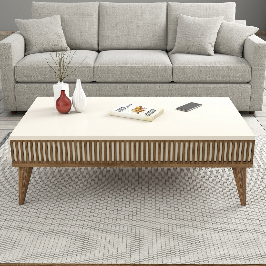 Konferenčný stôl Milan - Walnut, Cream-Vashome.sk