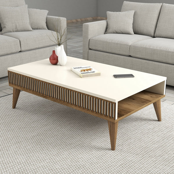 Konferenčný stôl Milan - Walnut, Cream-Vashome.sk