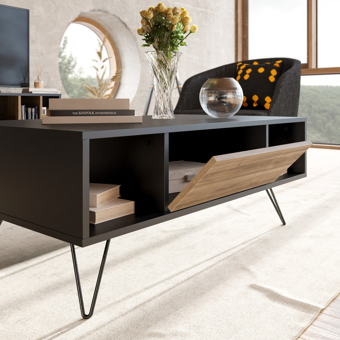 Konferenčný stôl Mistico - Black, Walnut-Vashome.sk