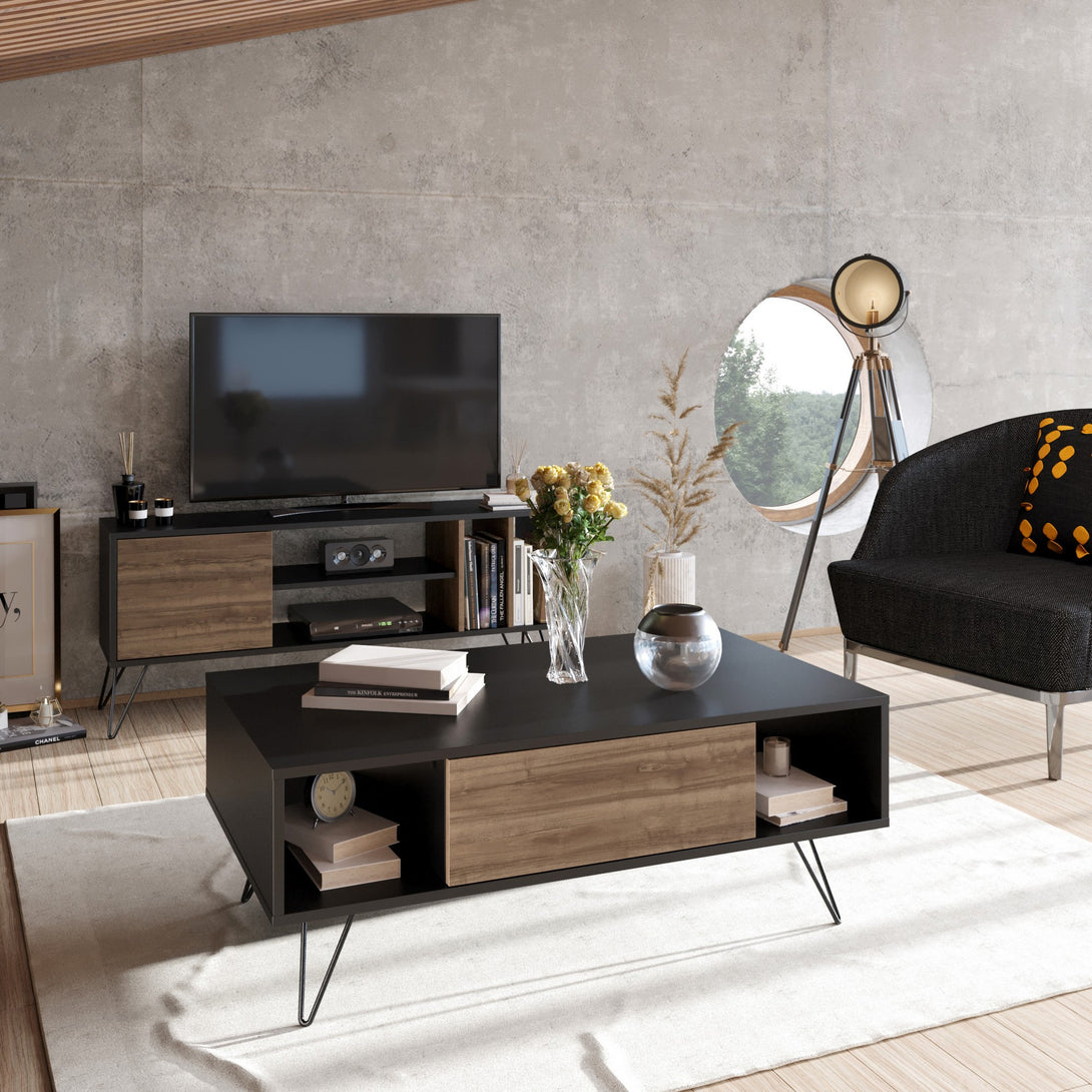 Konferenčný stôl Mistico - Black, Walnut-Vashome.sk