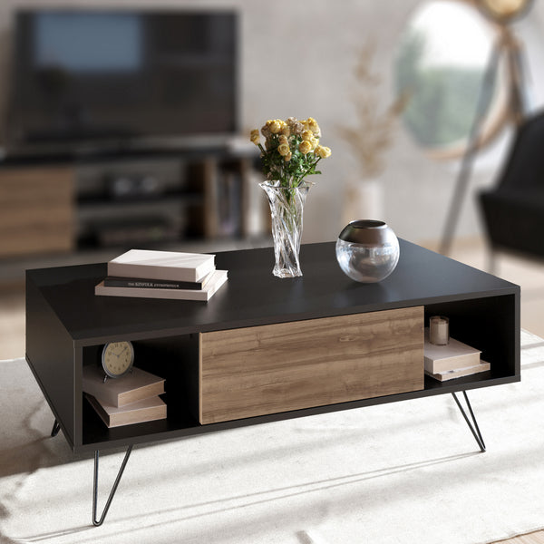 Konferenčný stôl Mistico - Black, Walnut-Vashome.sk