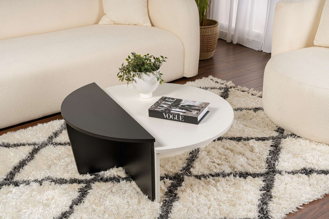 Konferenčný stôl Orion - Wood White, Wood Black-Vashome.sk