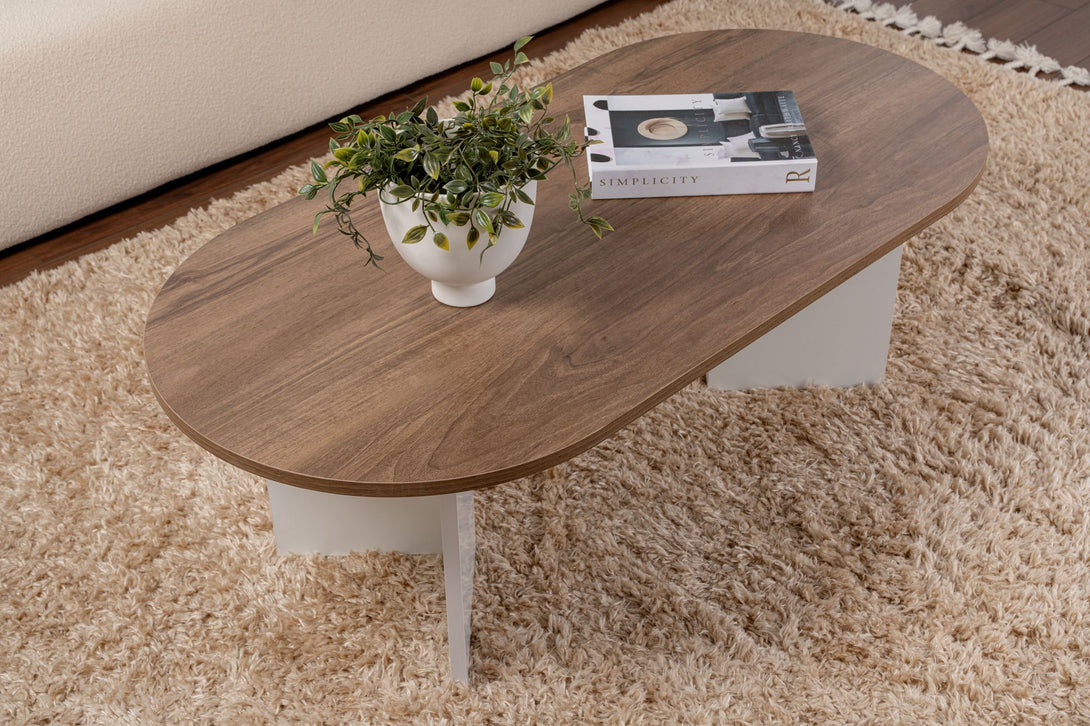 Konferenčný stôl Sable - Walnut, White-Vashome.sk