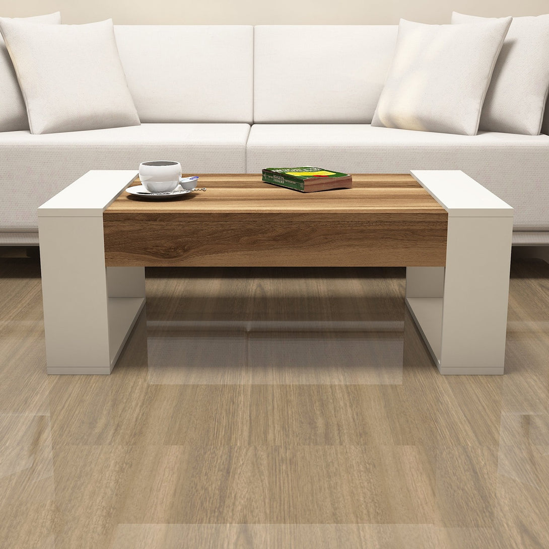 Konferenčný stôl Venüs - Walnut, Cream-Vashome.sk