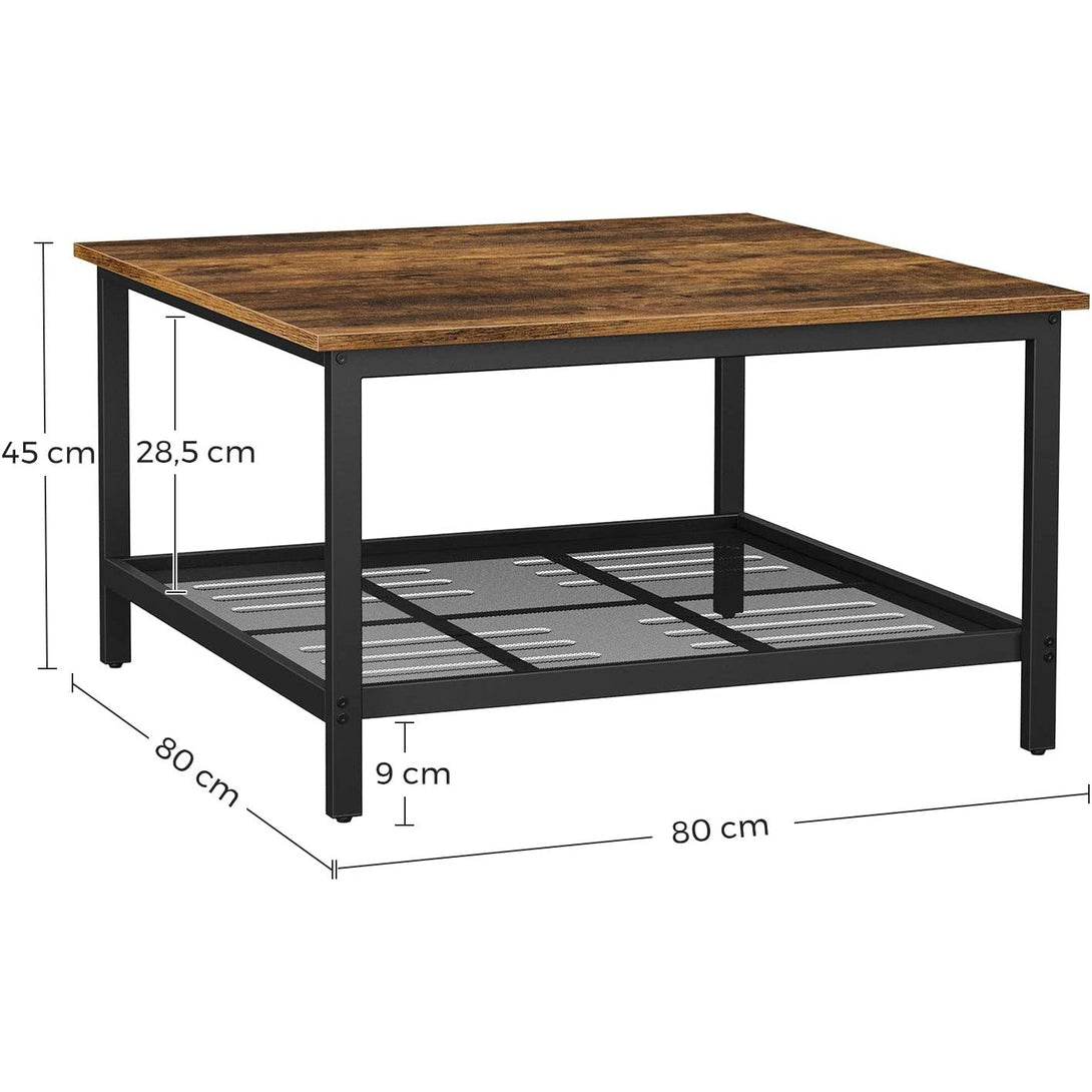 Konferenčný stolík s priestrannou stolovou doskou, rustikálny hnedý, čierny-Vashome.sk