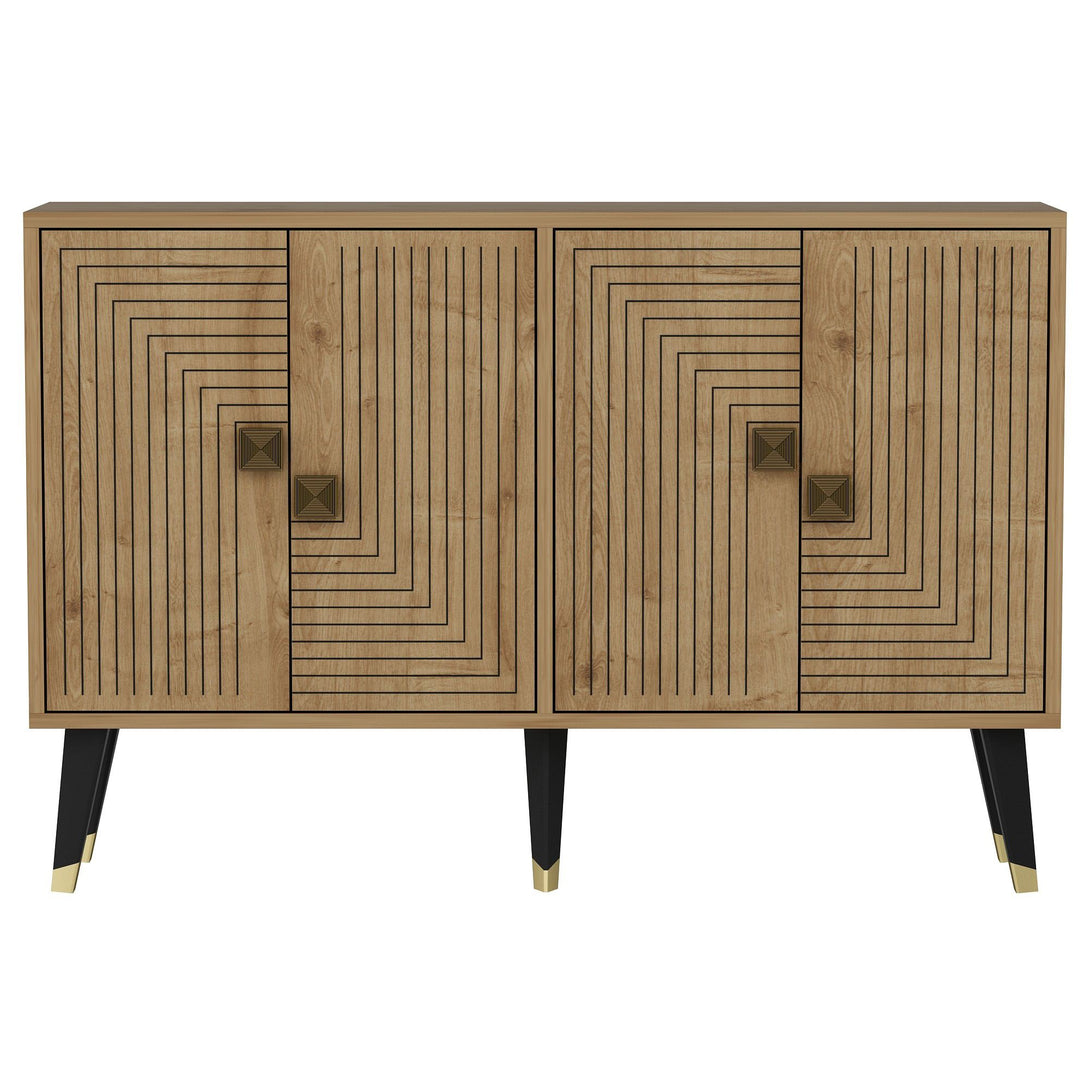 Konzolasztal Ahart - Sapphire Oak, Gold-Vashome.sk