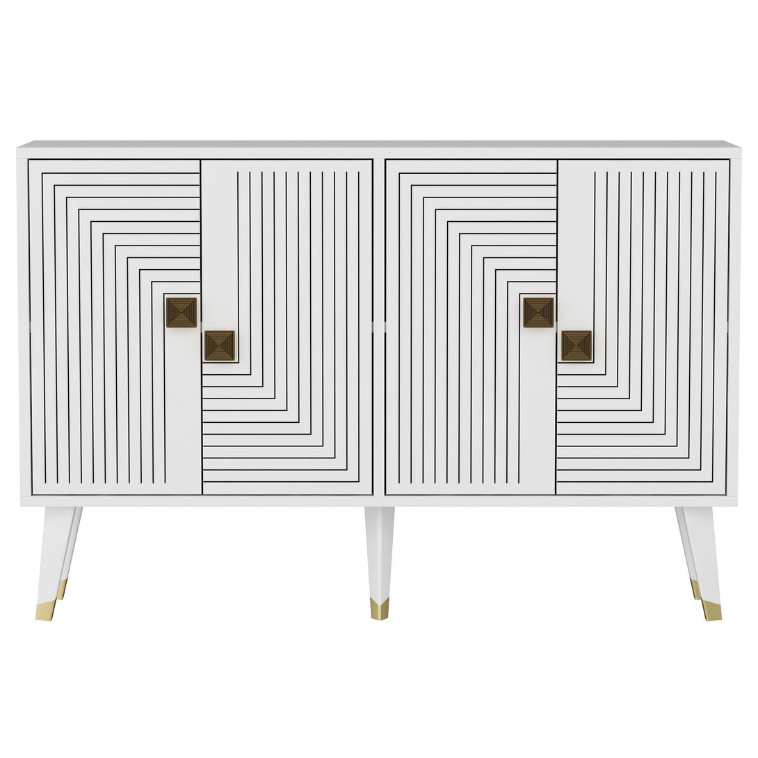 Konzolasztal Ahart - White, Gold-Vashome.sk