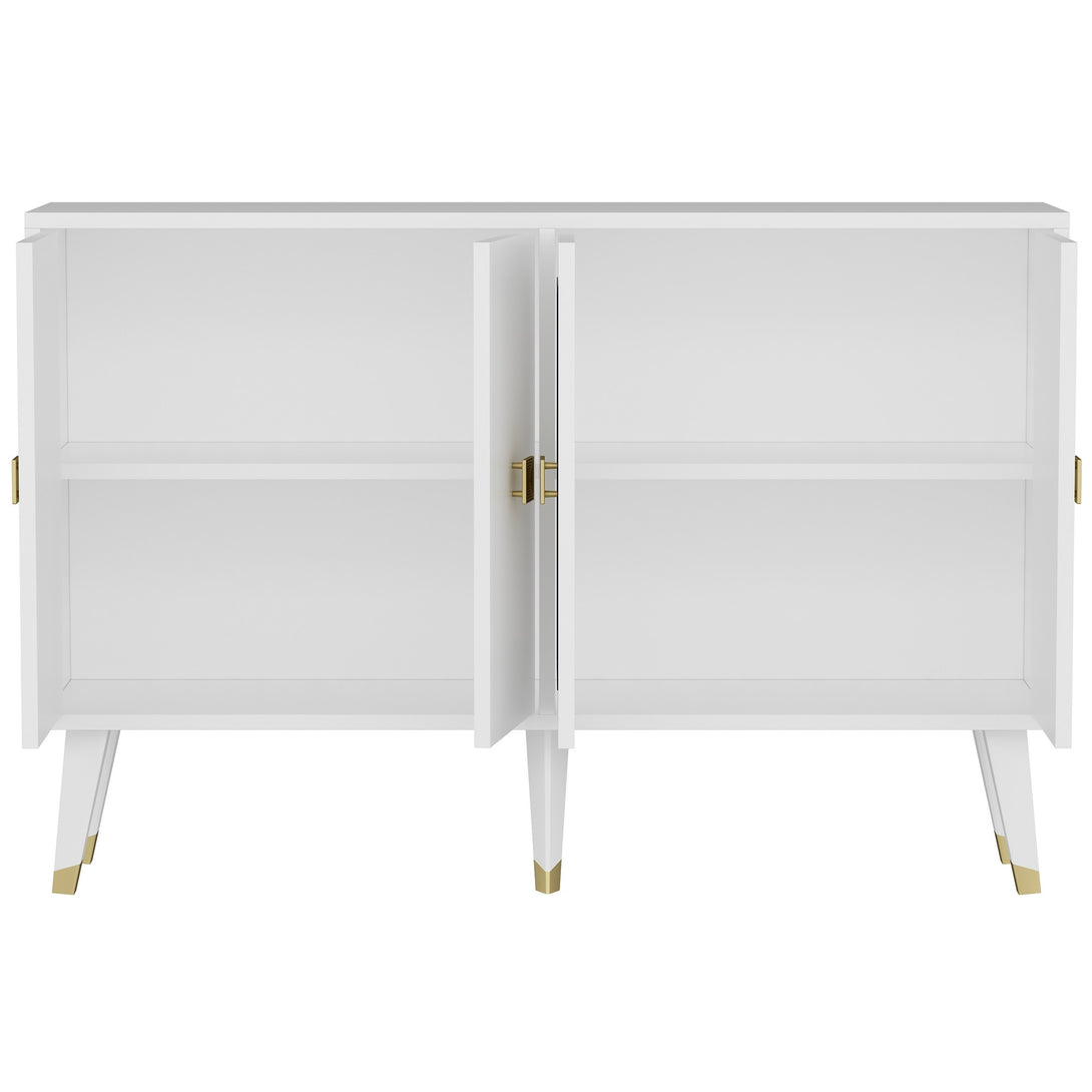 Konzolasztal Ahart - White, Gold-Vashome.sk