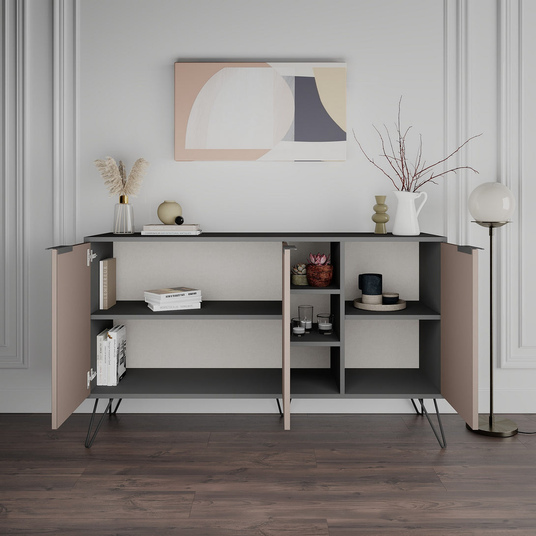 Konzolasztal Clara Console - Anthracite, Light Mocha-Vashome.sk