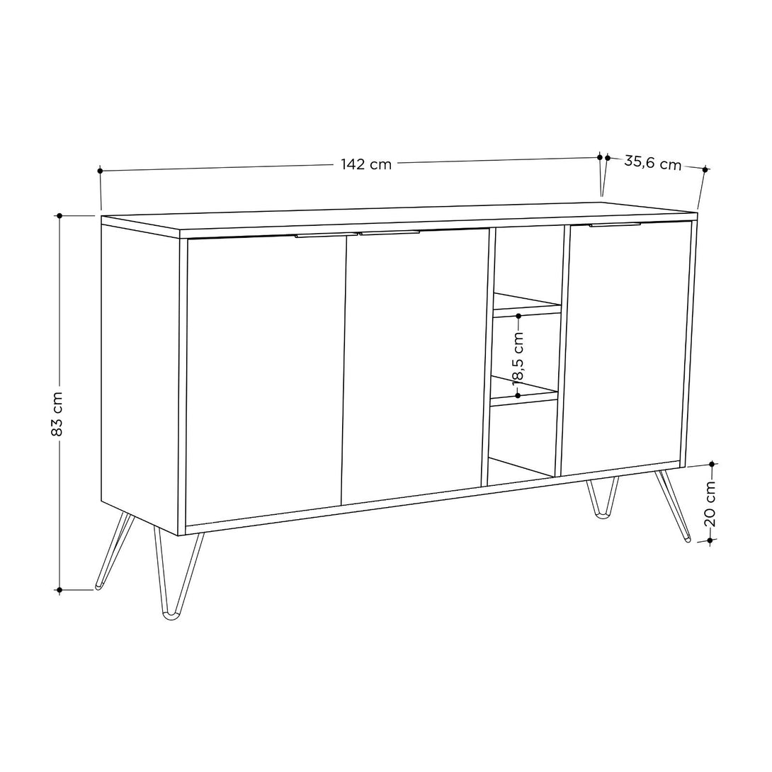 Konzolasztal Clara Console - Anthracite, Light Mocha-Vashome.sk