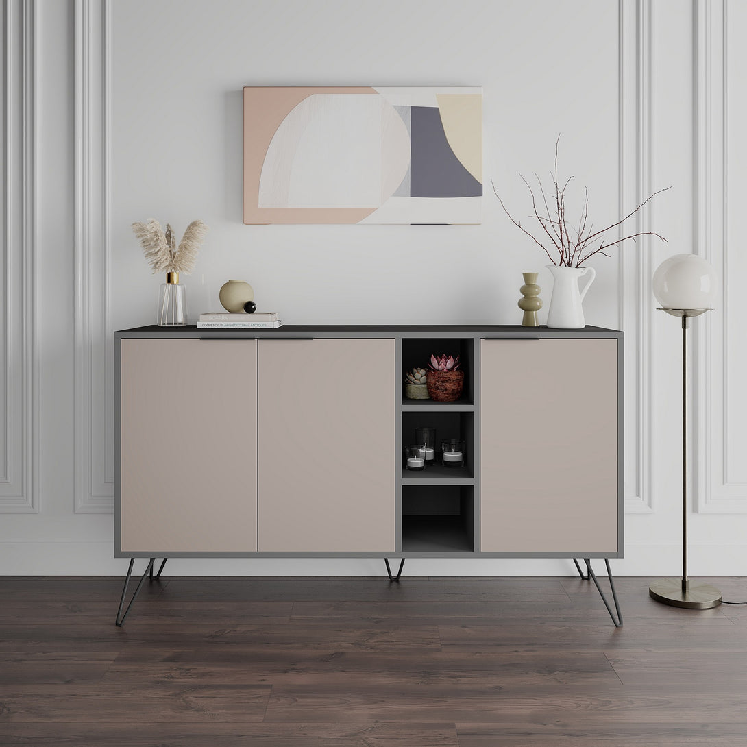 Konzolasztal Clara Console - Anthracite, Light Mocha-Vashome.sk