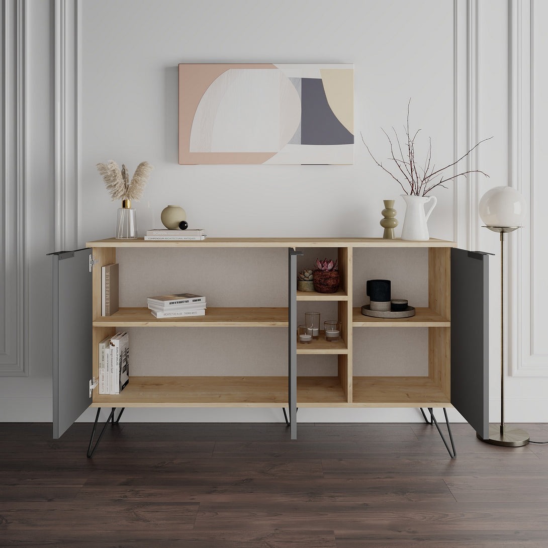 Konzolasztal Clara Console - Oak, Anthracite-Vashome.sk