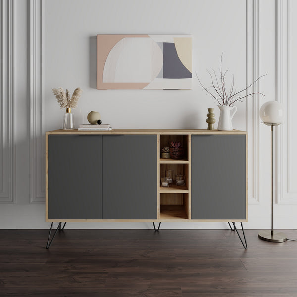 Konzolasztal Clara Console - Oak, Anthracite-Vashome.sk