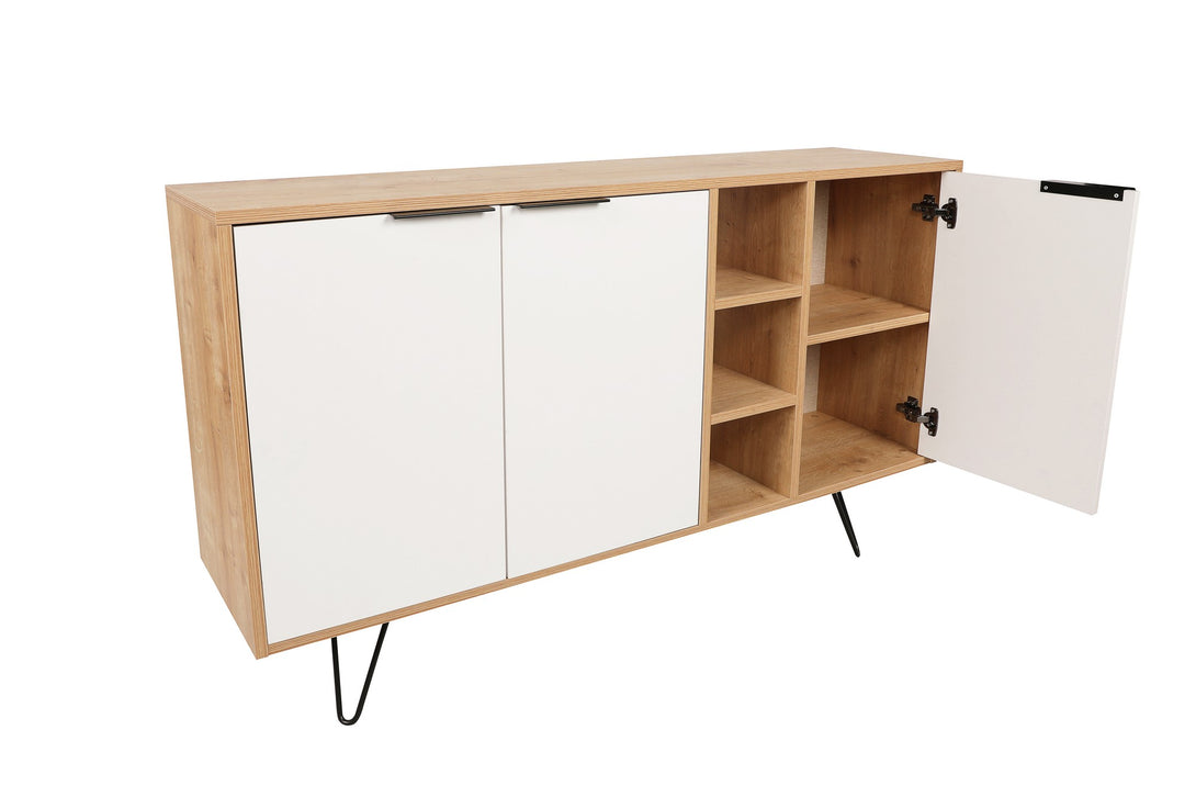 Konzolasztal Clara Console - Oak, White-Vashome.sk