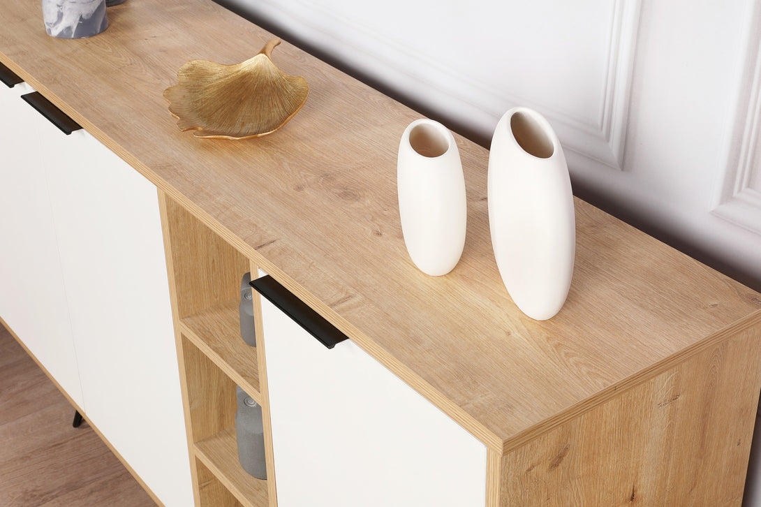 Konzolasztal Clara Console - Oak, White-Vashome.sk
