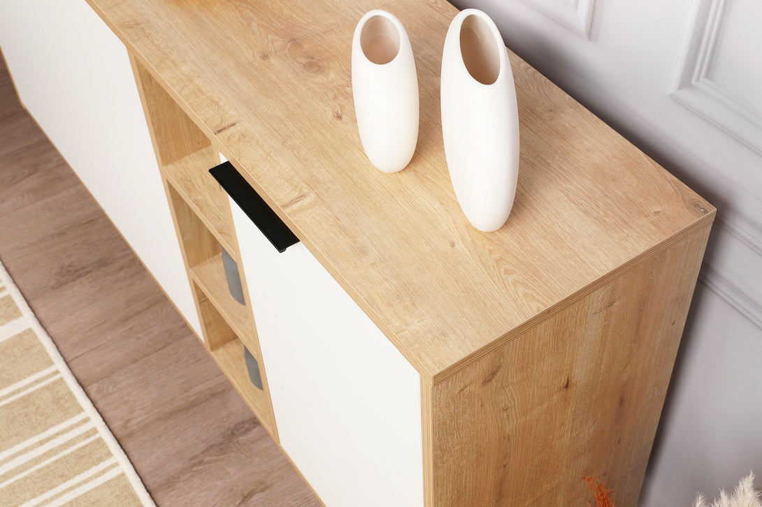Konzolasztal Clara Console - Oak, White-Vashome.sk