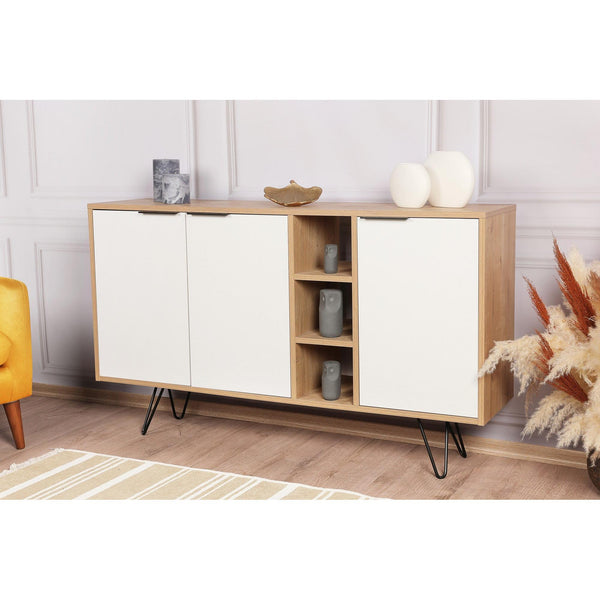 Konzolasztal Clara Console - Oak, White-Vashome.sk