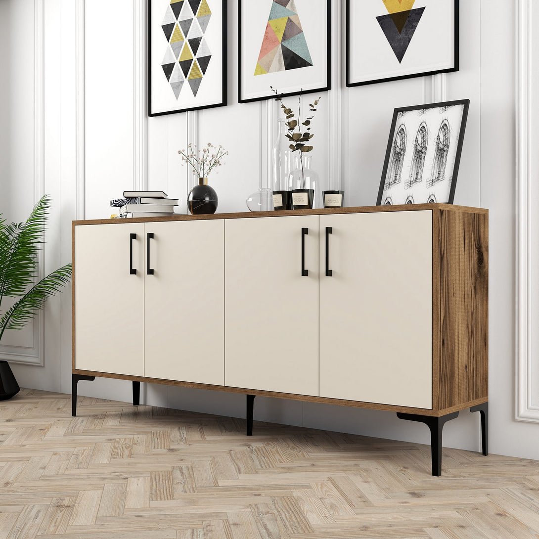 Konzolasztal Kiev 160 - Walnut, Cream-Vashome.sk